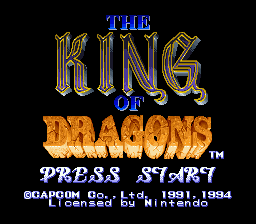King of Dragons, The (Europe) Title Screen